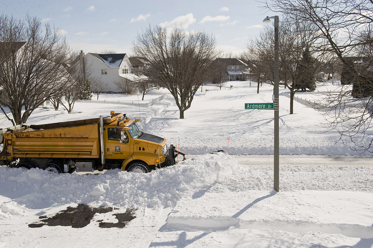 Downtown Naperville in winter